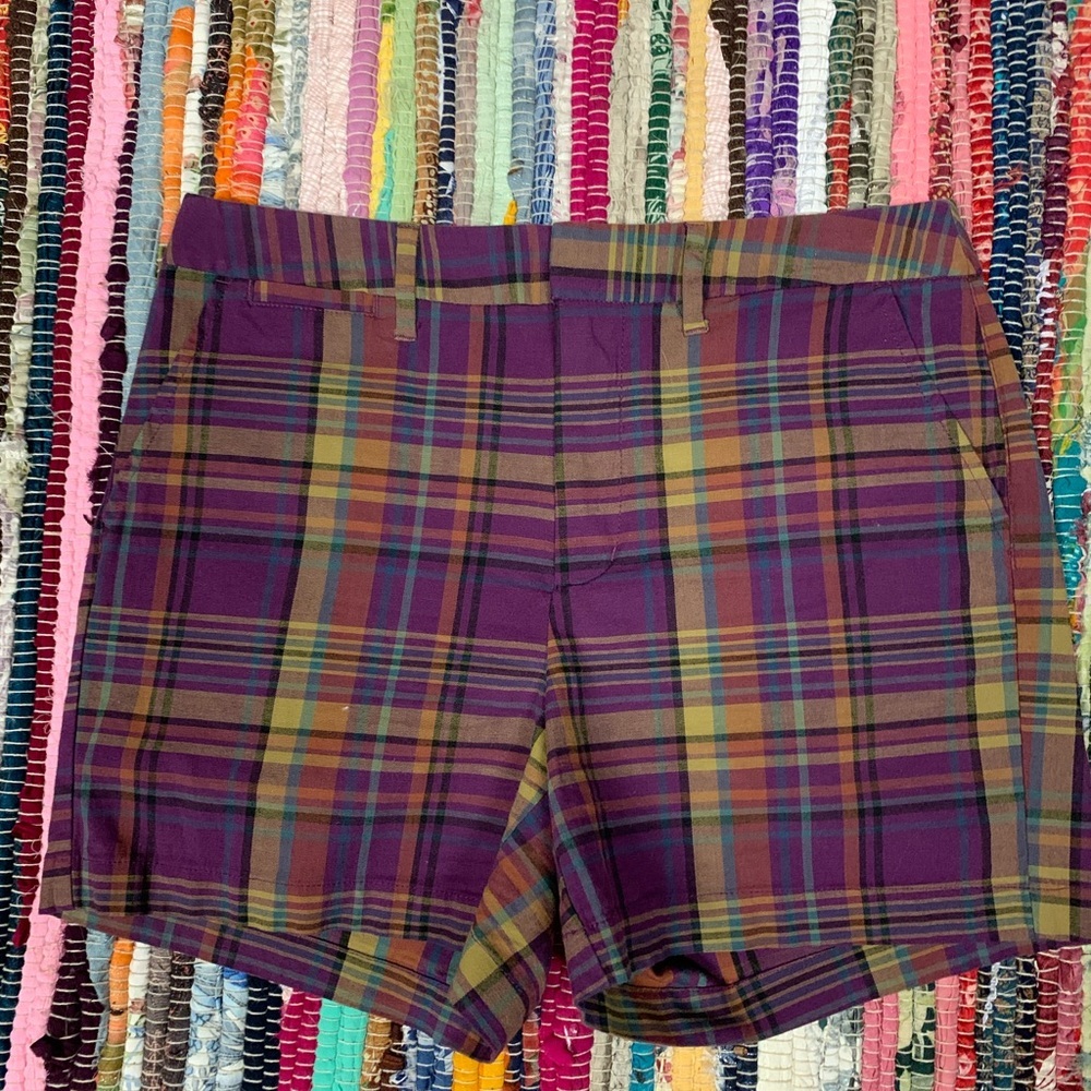 Plaid Stretch Shorts